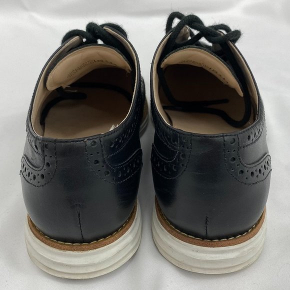 Women's ØriginalGrand Wingtip Oxford Size 5.5 Black Leather - Picture 3 of 8